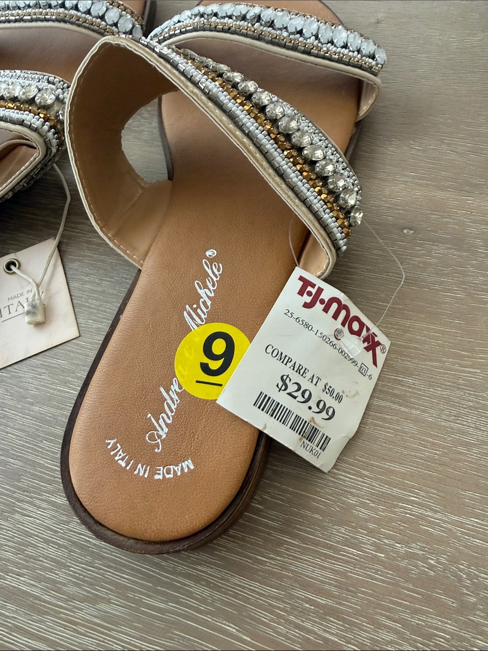 NWT Beaded Double Strap Sandals | W9 - Picture 5 of 5